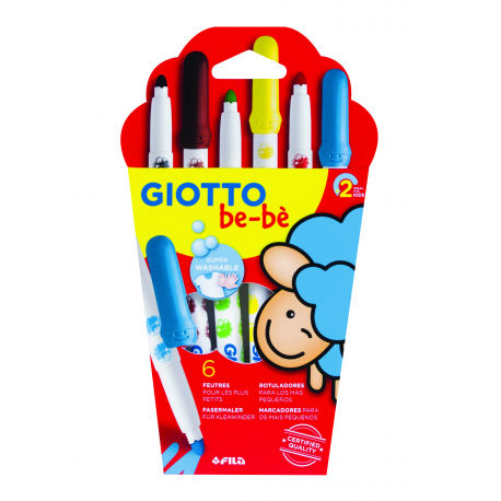 Giotto be-bé Fasermaler (6 Stück) für Kinder ab 2 Jahre