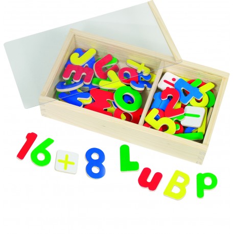 Holz Magnet-Alphabet und Zahlen für Kinder ab 3 Jahre