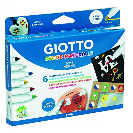 Giotto Universal - Fasermaler (6 Stück) für Kinder ab 3 Jahre
