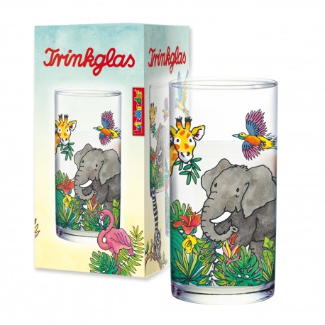 Trinkglas mit Zootieren für Kinder ab 3 Jahre
