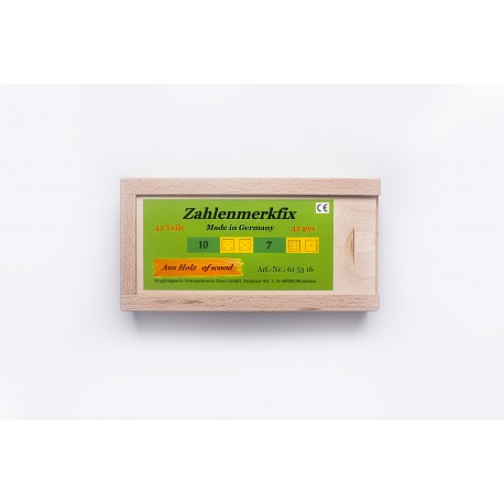 Zahlenmerkfix (42 teilig) aus Holz für Kinder ab 4 Jahre