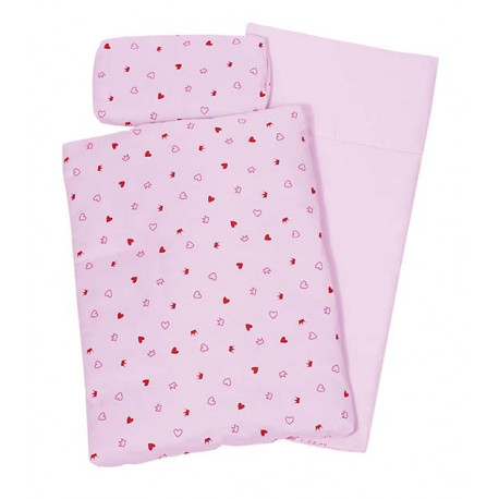 Puppenbettbezug Herz/Krone, 3 teilig, für Kinder ab 3 Jahre