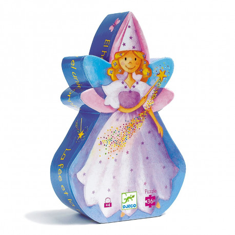 Silhouettenpuzzle Fee und Einhorn für Kinder ab 4  Jahre
