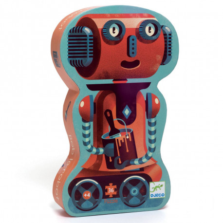 Silhouettenpuzzle Bob der Roboter für Kinder ab 4  Jahre