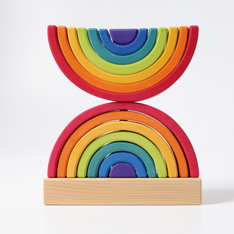 Grimms - Steckturm Regenbogen aus Holz für Kinder ab 1 Jahr