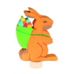 Holz Steckfigur Hase mit Korb