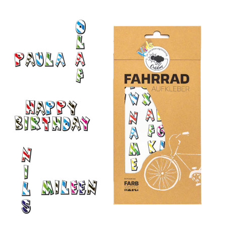 Fahrradaufkleber Buchstaben