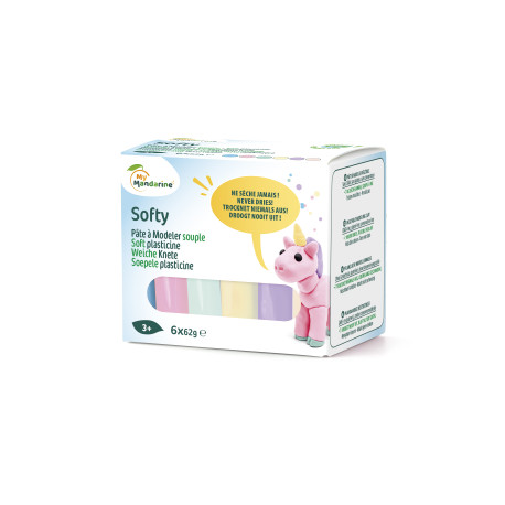 Softy Modelliermasse Pastellfarben für Kinder ab 3  Jahre