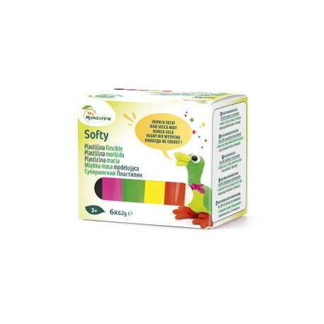 Softy Modelliermasse Neonfarben für Kinder ab 3  Jahre